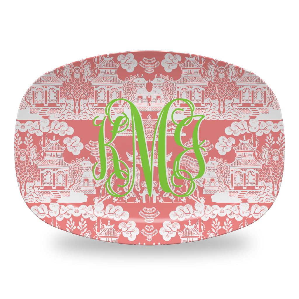 chinoiserie melamine platter serving tray 