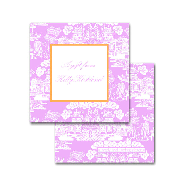 chinoiserie calling card enclosure personalized