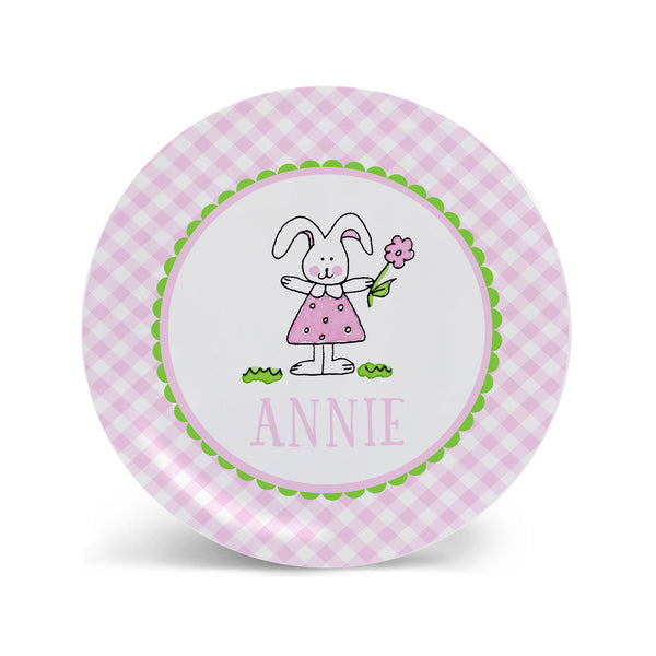 Bunny Girl Kids Melamine Plate Easter