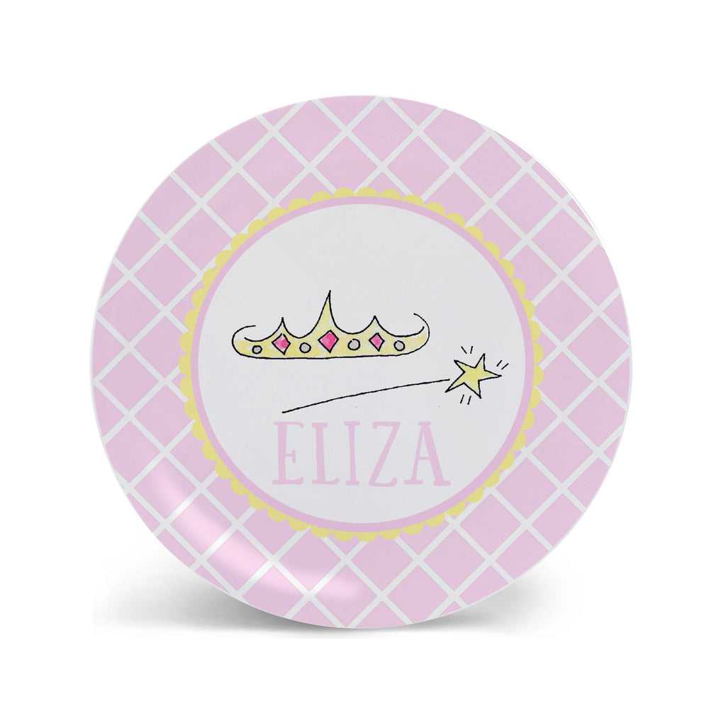 crown and wand princess plate melamine personalized