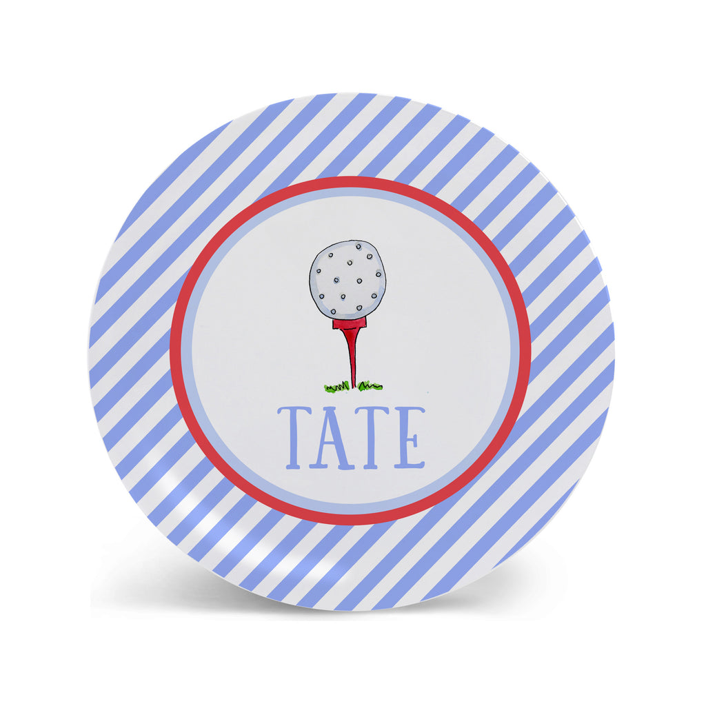 golf plate personalized melamine for kids