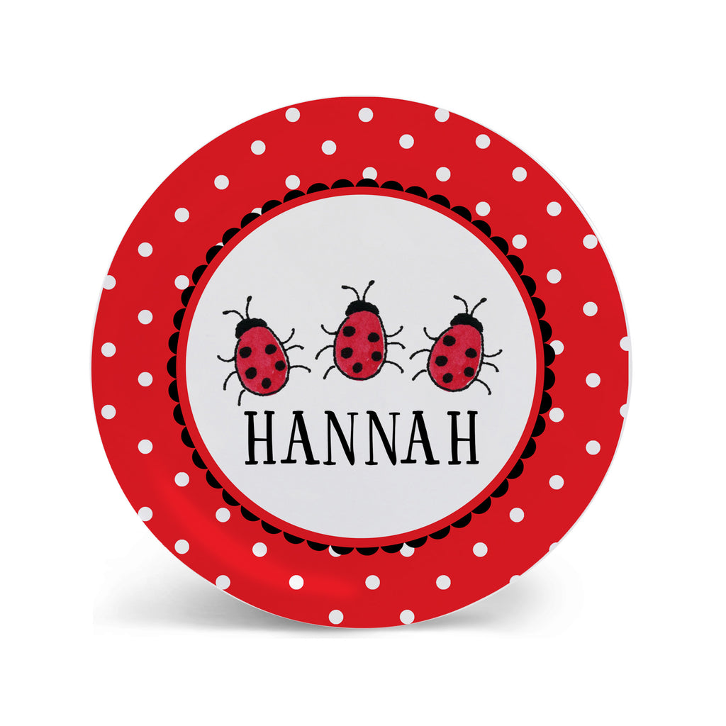 lady bugs plate melamine for kids girls