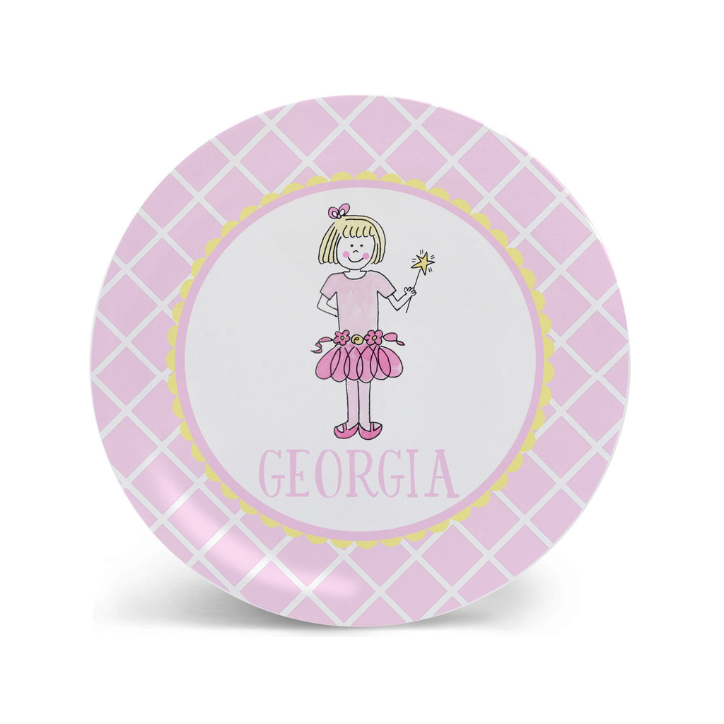 Ballerina Personalized Plate melamine for kids girls custom