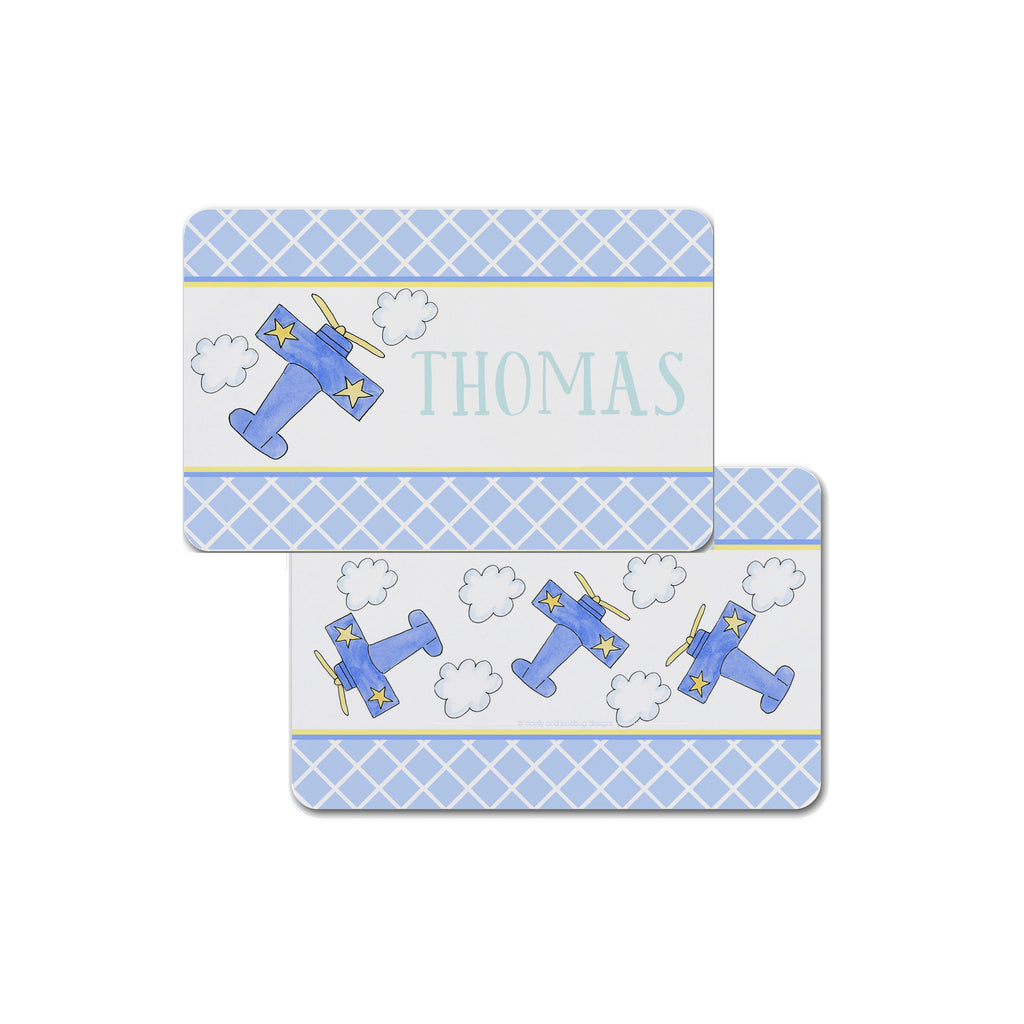 Personalized Kids Placemat in Airplane Pattern