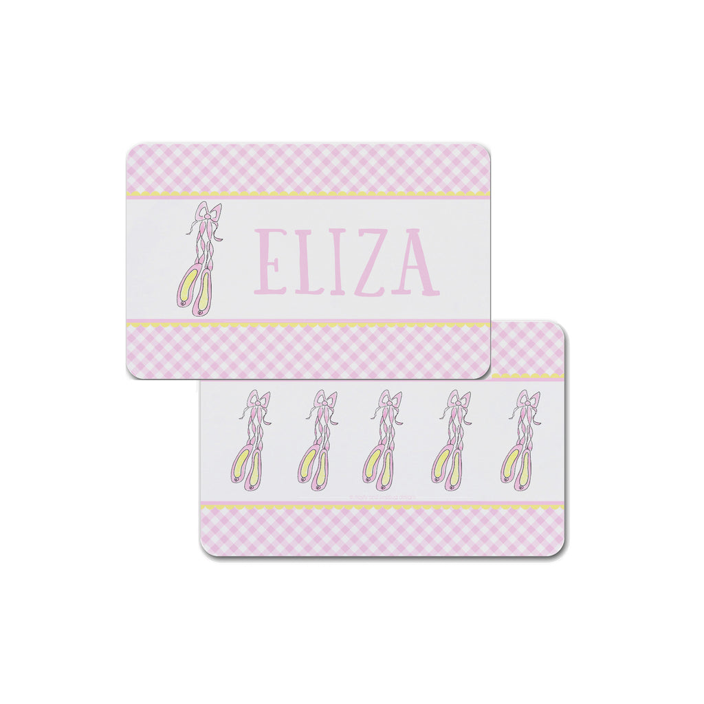 Ballet Slippers personalized placemat ballerina shoes for kids girls place mat