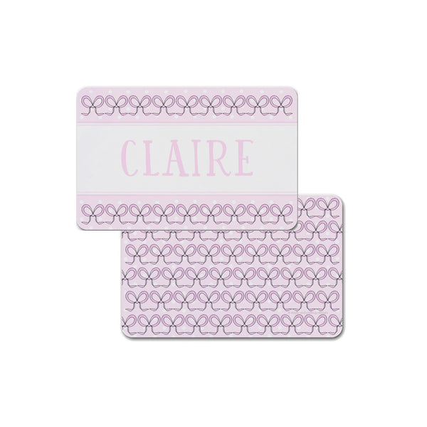 personalized kid placemat girl bows pink place mat