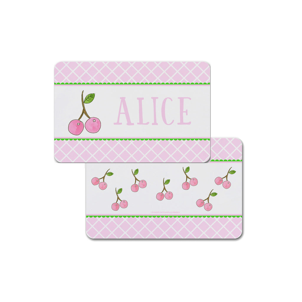 Pink Cherries Personalized Kids Placemat