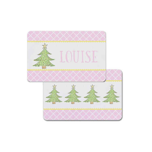 Kids Christmas Tree in Pink Placemat