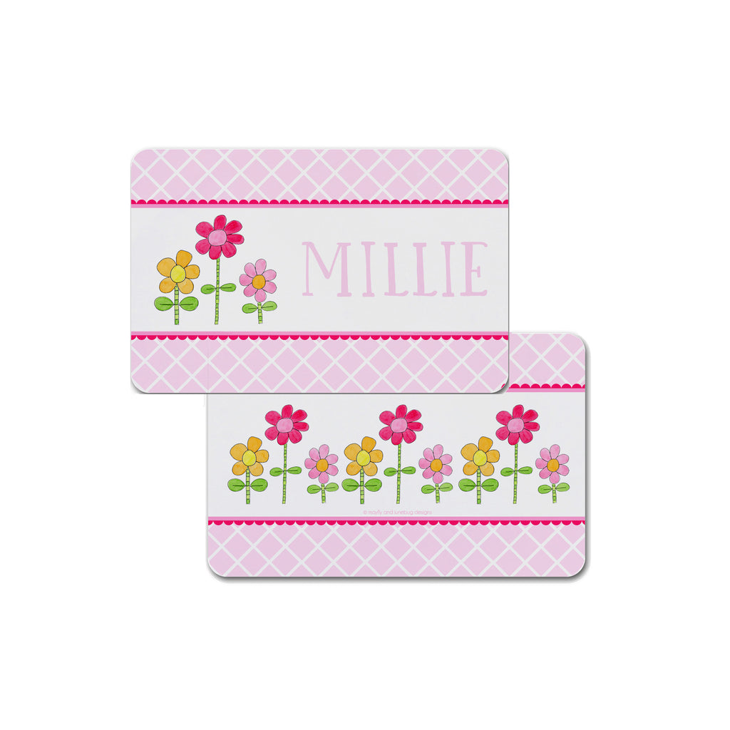 girls personalized placemat flowers daisies
