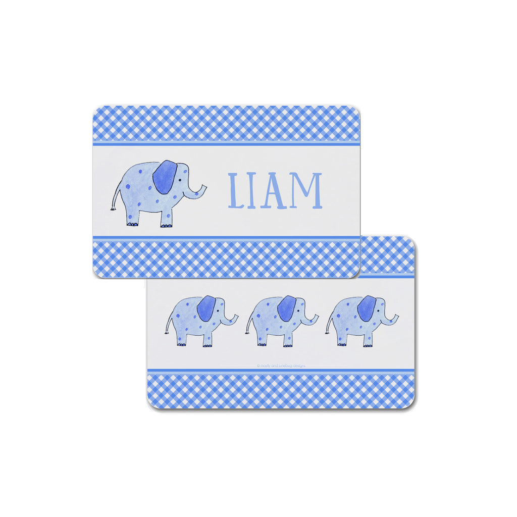 elephant kids placemat personalized