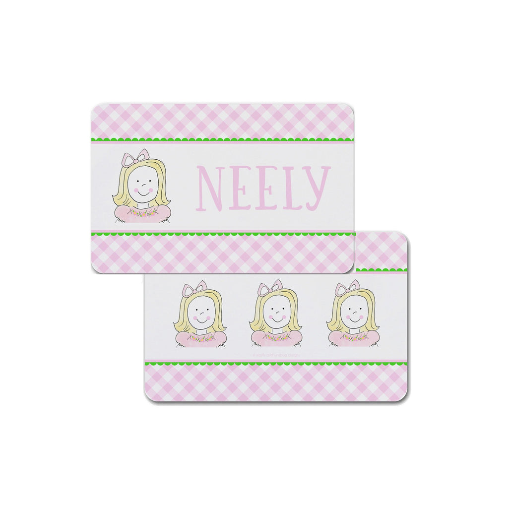 custom girl face placemat personalized for kids