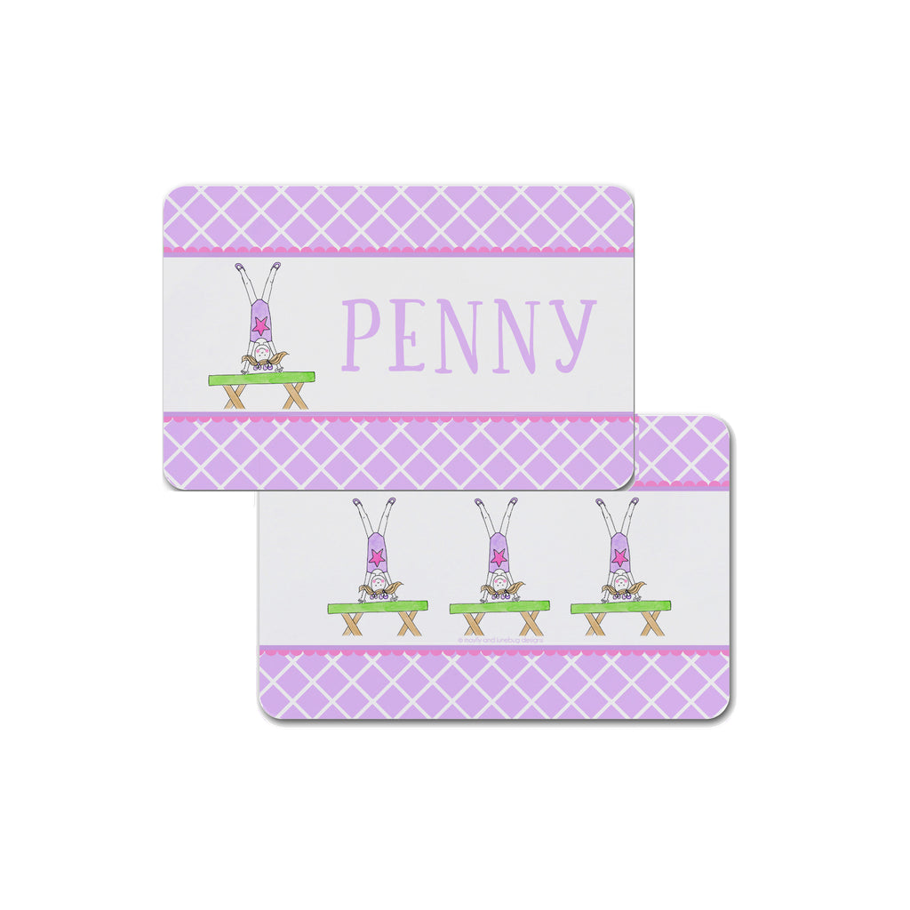 gymnastics personalized placemat for girls gymnast