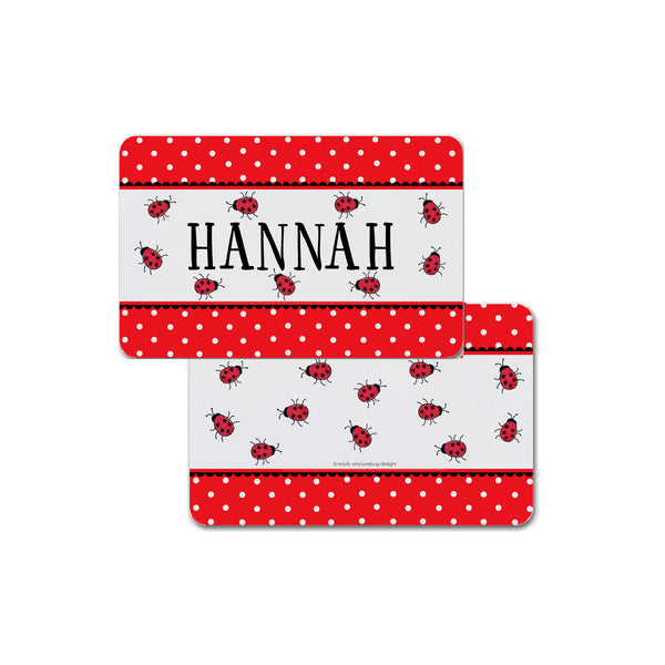 lady bugs personalized placemat for kids girls