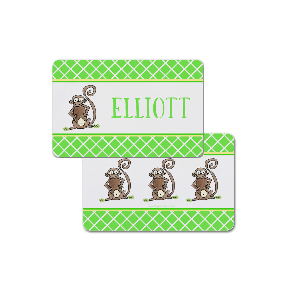 monkey placemat personalized for kids