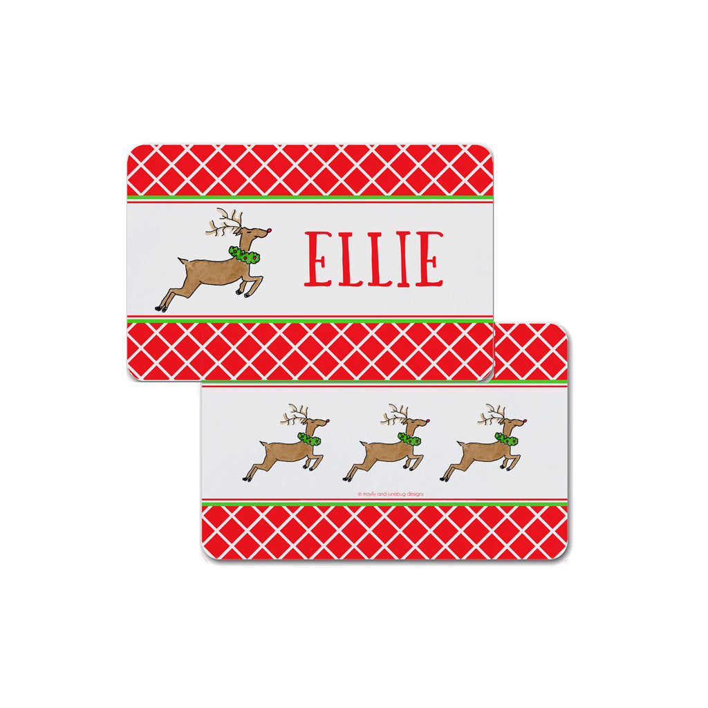 Reindeer Personalized Kids Placemat Christmas