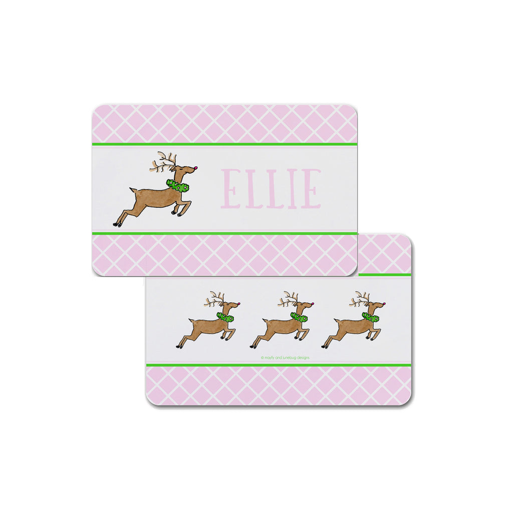 Christmas placemat for kids personalized reindeer