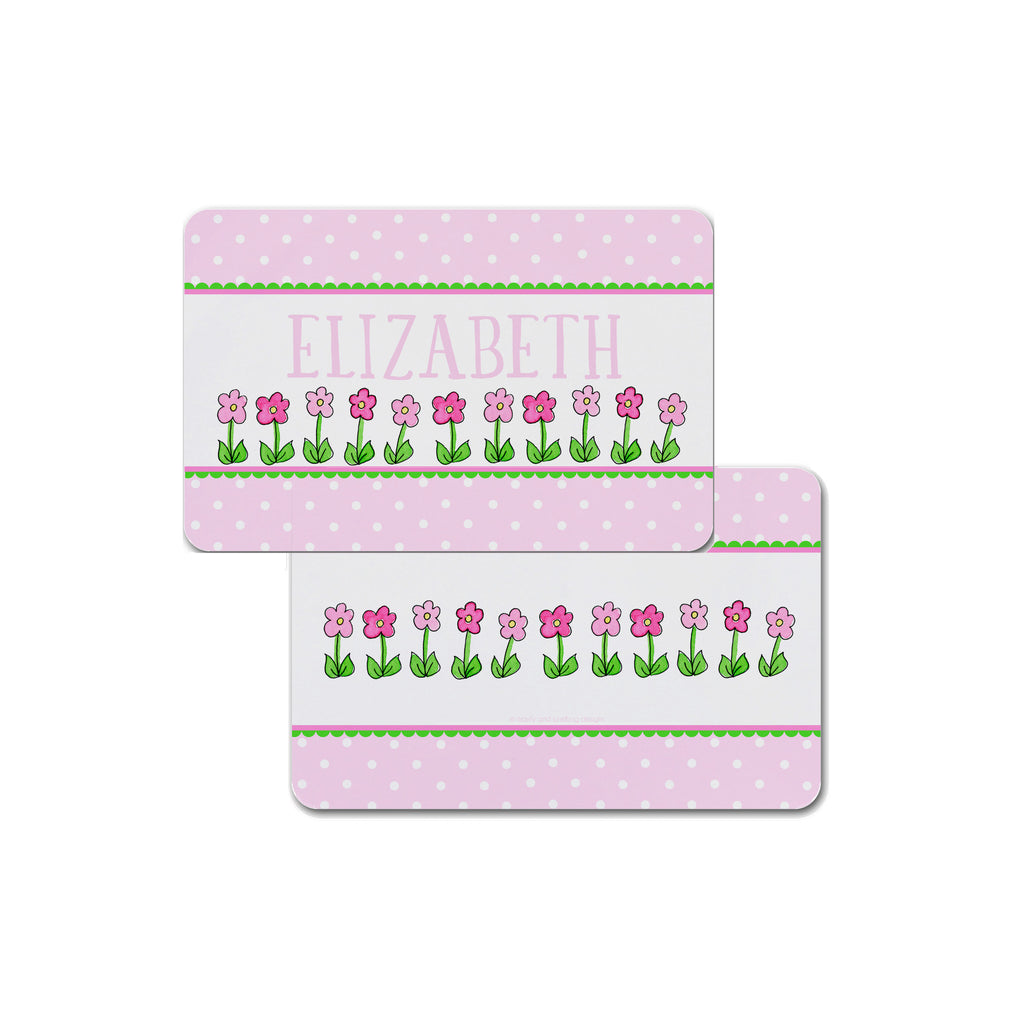 flowers placemat for girls personalized