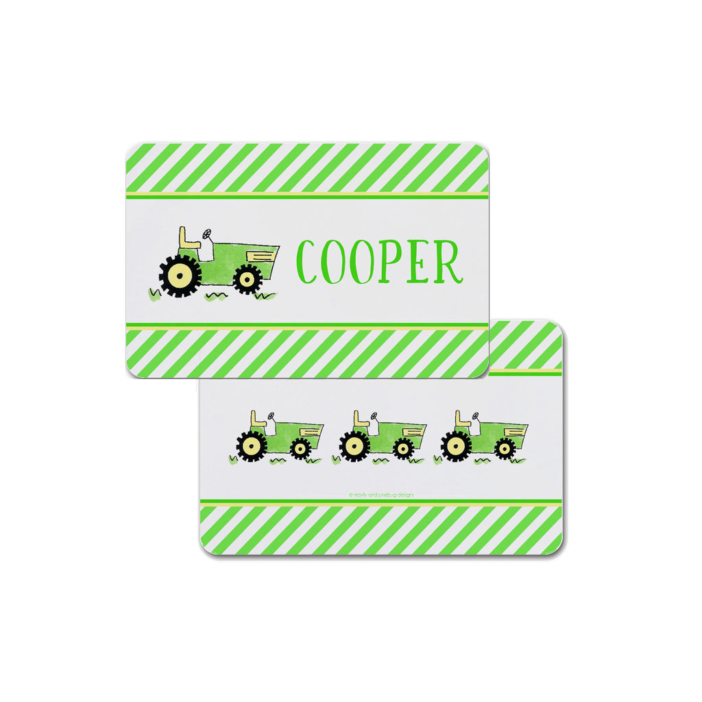 farm tractor personalized placemat place mat for kids