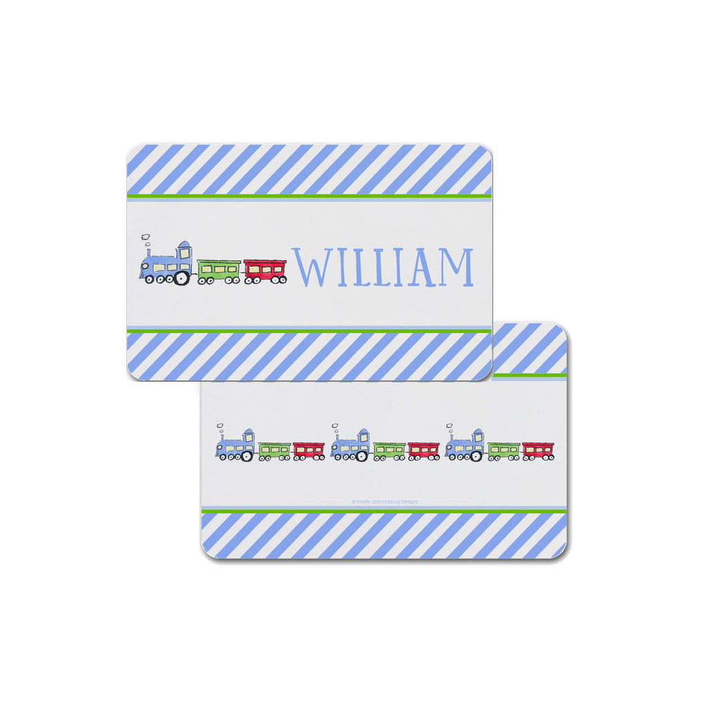 choo choo train personalized placemat place mat for kids