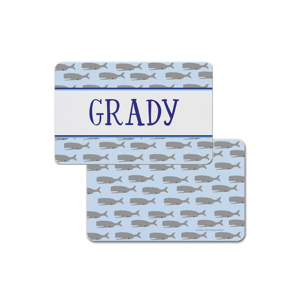 whale personalized placemat place mat for kids