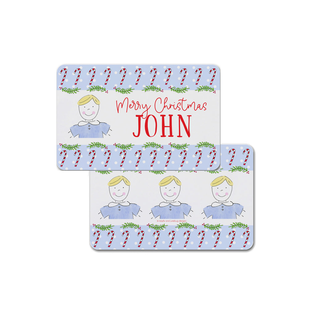 boy christmas placemat personalized custom